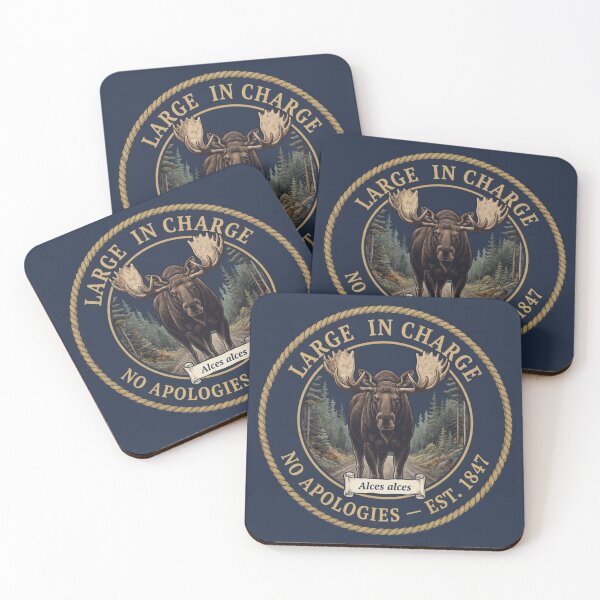 Item preview, Large in Charge No Apologies Moose Club Humor Badge designed and sold by CalmCapy Co.