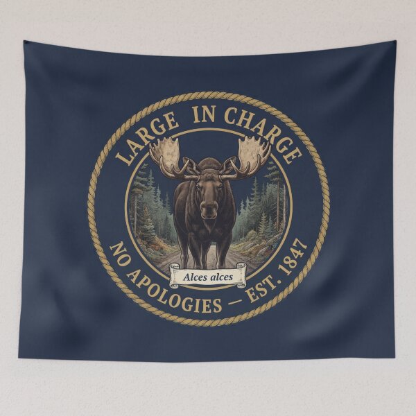 Item preview, Large in Charge No Apologies Moose Club Humor Badge designed and sold by CalmCapy Co.
