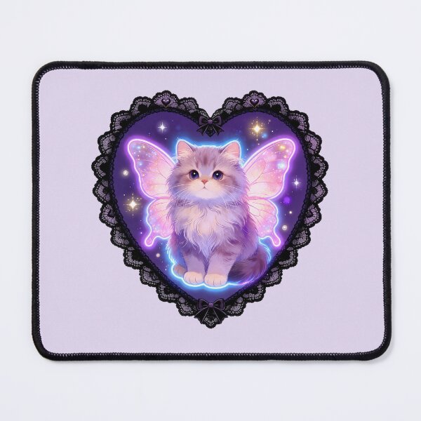 Item preview, Gothic Winged Cat in Lace Heart designed and sold by SweetLilith.