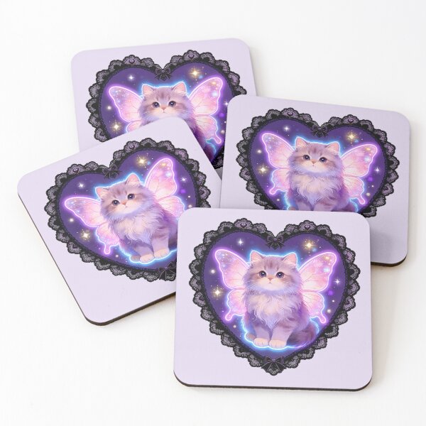 Item preview, Gothic Winged Cat in Lace Heart designed and sold by SweetLilith.