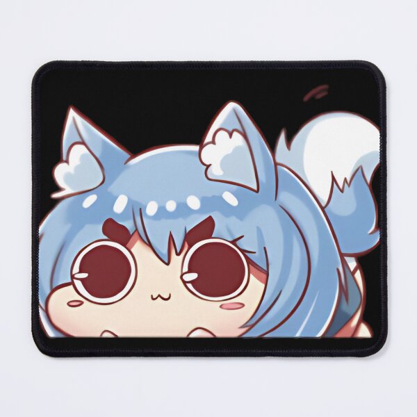 Item preview, Kawaii Blue Wolf Girl Peeker designed and sold by PrestonoPrescot.