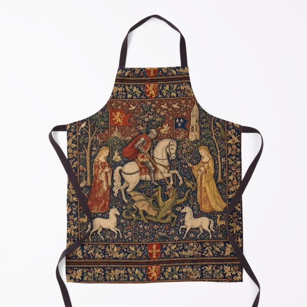 Item preview, Medieval tapestry art featuring knights, dragons, fair maidens and unicorns designed and sold by Vintage Designs +.