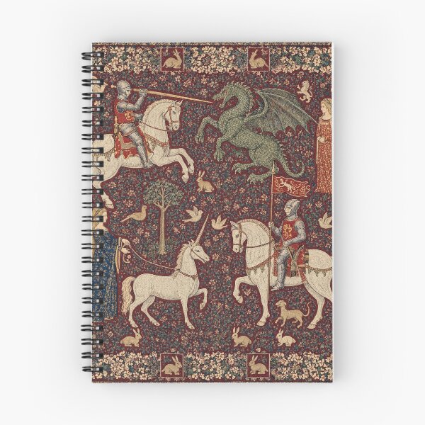 Item preview,  Medieval tapestry art featuring knights, dragons, fair maidens and unicorns designed and sold by Vintage Designs +.
