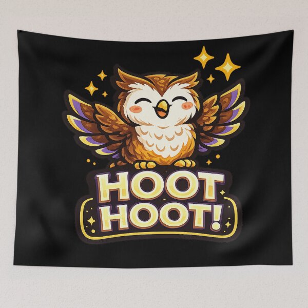 Item preview, Hoot Hoot – Cute Happy Owl Design designed and sold by ArtisticHeart21.