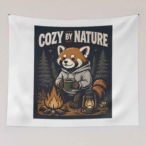 Item preview, Cozy By Nature Red Panda Hoodie – Camping Vibes Design designed and sold by Icareis-Studios.