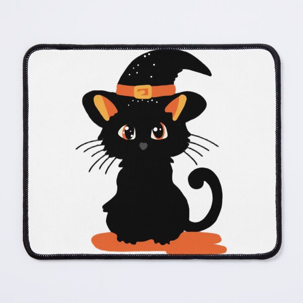 Item preview, Halloween Vibes Black Cat Wearing Hat Spooky Kitten Art designed and sold by Ladicreatis.