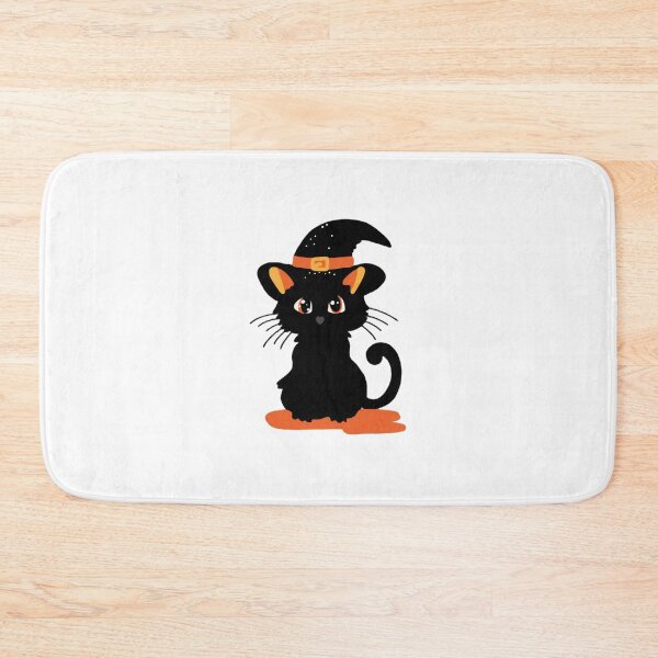 Item preview, Halloween Vibes Black Cat Wearing Hat Spooky Kitten Art designed and sold by Ladicreatis.