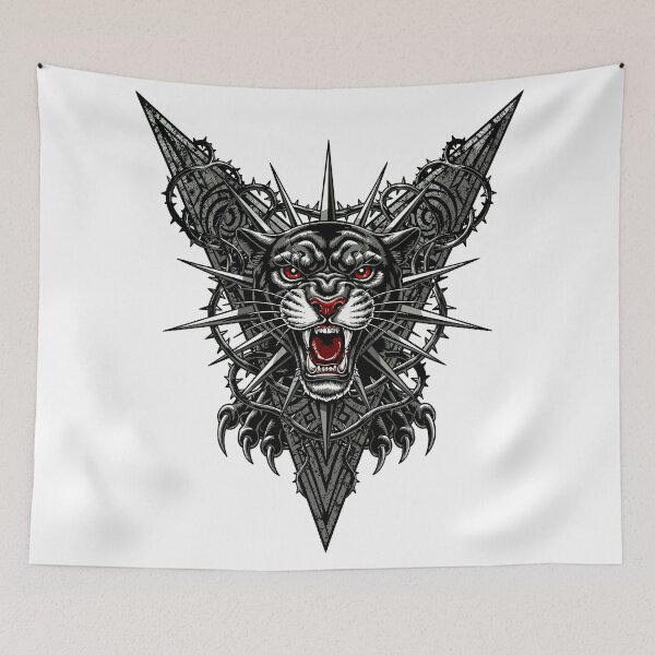 Item preview, Roaring Panther Spiked Barbed Wire Emblem designed and sold by Romgora.