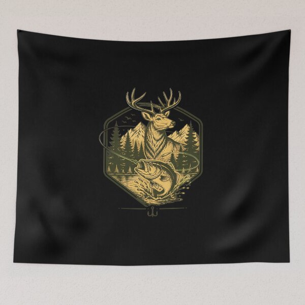 Item preview, Retro Deer Bass Duck Hunting Fishing Vintage designed and sold by PaletteArc.