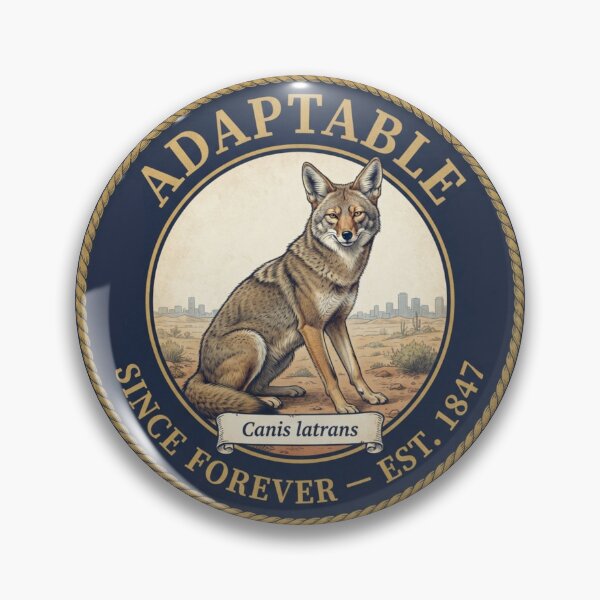 Item preview, Adaptable Since Forever Coyote Club Humor Badge designed and sold by CalmCapy Co.