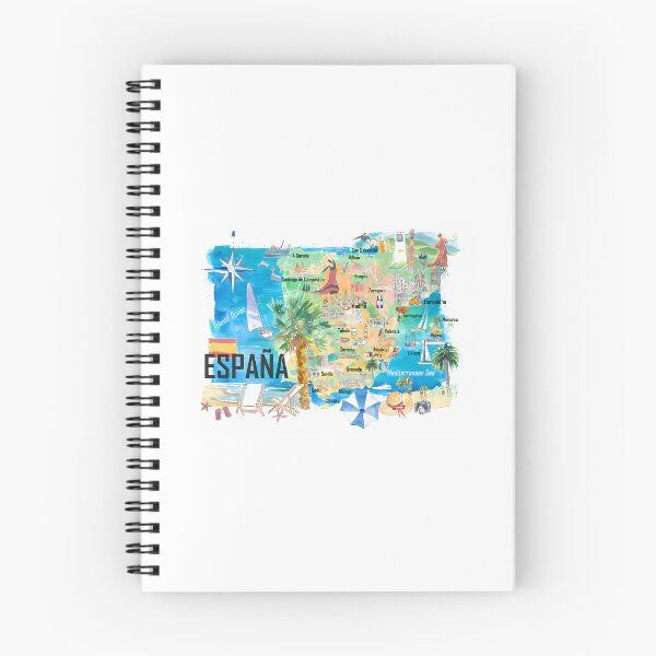 Item preview, Spain Illustrated Country Travel Map With Main Roads And Highlights designed and sold by karmyn-clawso.