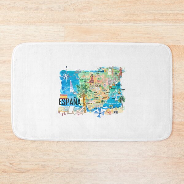 Item preview, Spain Illustrated Country Travel Map With Main Roads And Highlights designed and sold by karmyn-clawso.