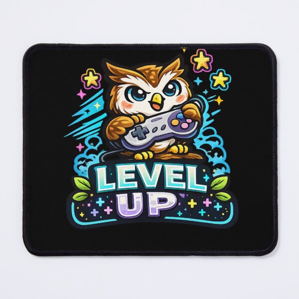 Item preview, Level Up – Gamer Owl Gaming Design designed and sold by ArtisticHeart21.