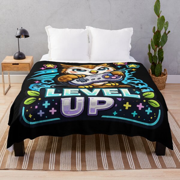 Item preview, Level Up – Gamer Owl Gaming Design designed and sold by ArtisticHeart21.