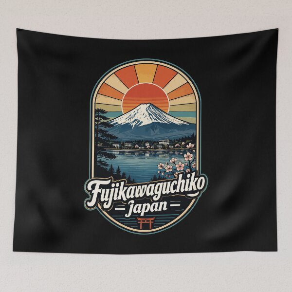 Item preview, Fujikawaguchiko Japan Mount Fuji Retro Travel designed and sold by TomFrontierArt.