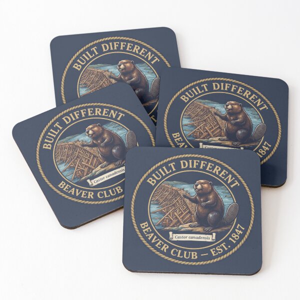 Item preview, Built Different Beaver Club North American Humor Badge designed and sold by CalmCapy Co.