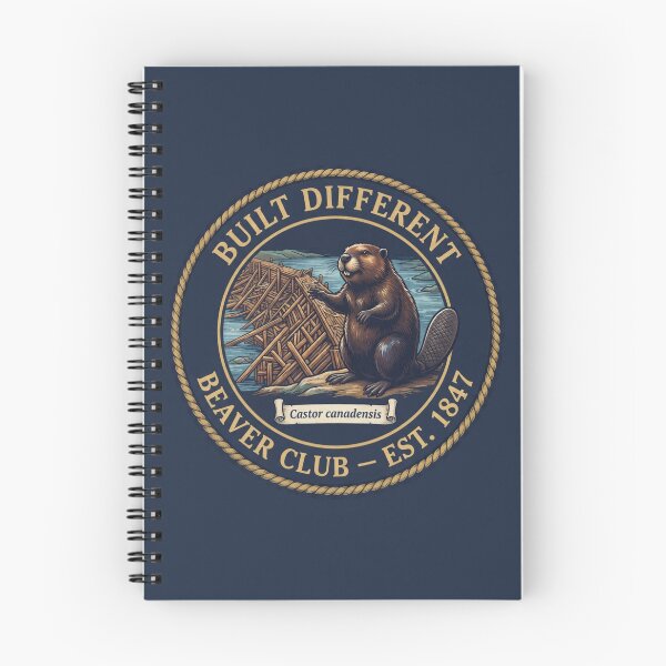 Item preview, Built Different Beaver Club North American Humor Badge designed and sold by CalmCapy Co.