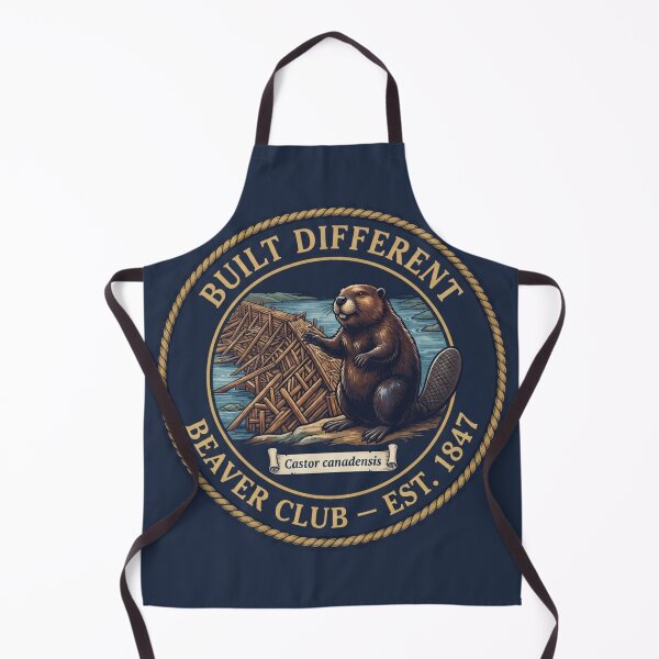 Item preview, Built Different Beaver Club North American Humor Badge designed and sold by CalmCapy Co.