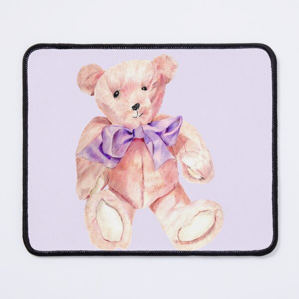 Item preview, Cute pink teddy bear colored pencil drawing designed and sold by Kathryn Green.