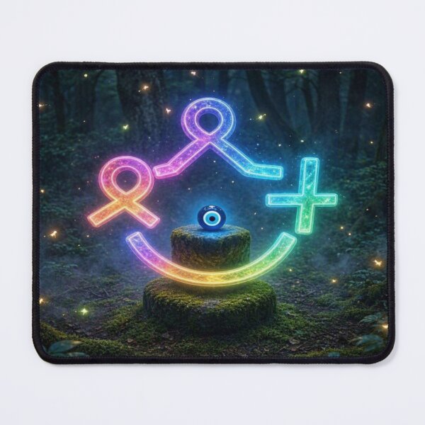 Item preview, Neon Evil Eye Protection in Mystical Forest designed and sold by Breezes-of-Ida.