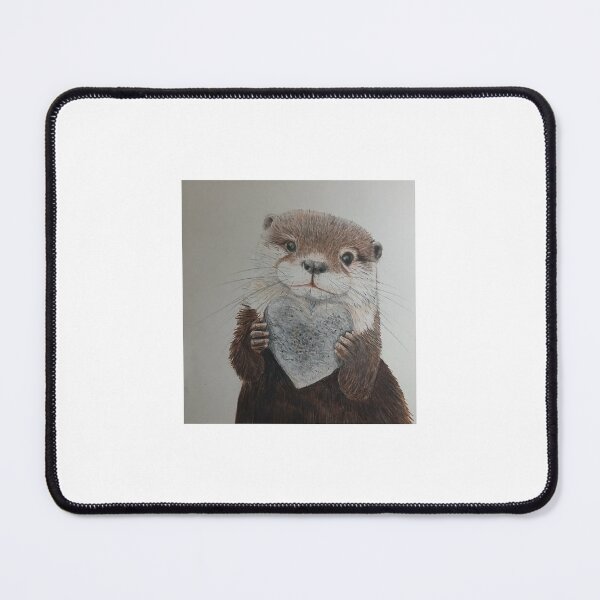 Item preview, Otter with heart pebble designed and sold by ZoNixonArt.
