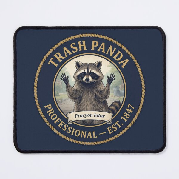 Item preview, Trash Panda Professional Raccoon Club Humor Badge designed and sold by CalmCapy Co.