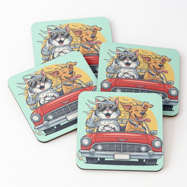 Item preview, Cat and Dog Road Trip Convertible Car designed and sold by SillyPawsStudio.