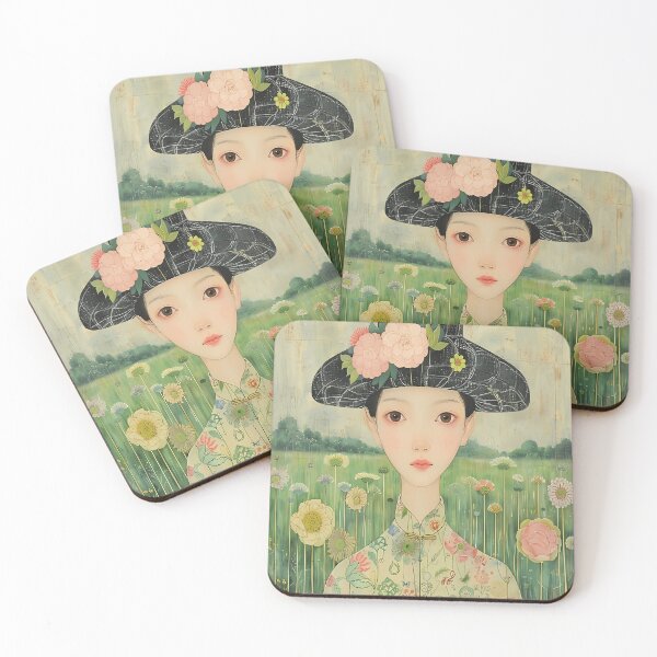 Item preview, Serene Floral Lady Illustration designed and sold by StudioPulser.