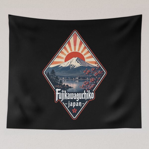 Item preview, Fujikawaguchiko Japan Mount Fuji Retro designed and sold by TomFrontierArt.