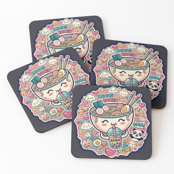 Item preview, Kawaii Ramen Bowl - Cute Boba Anime Noodle Soup designed and sold by Fort Chiswell Trading Company.