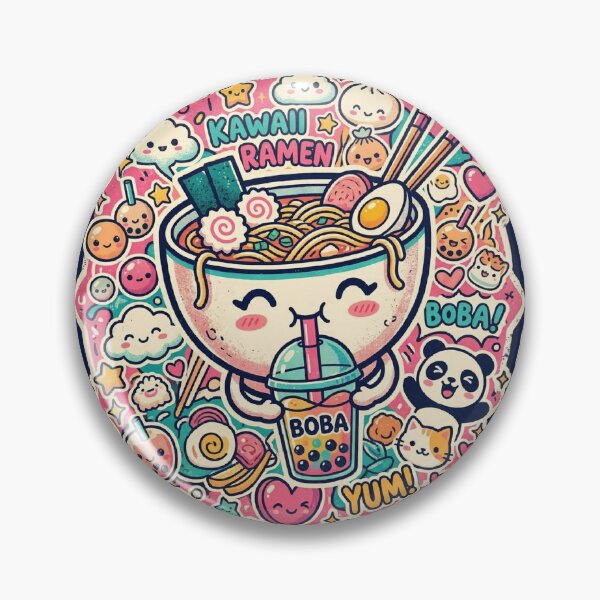 Item preview, Kawaii Ramen Bowl - Cute Boba Anime Noodle Soup designed and sold by Fort Chiswell Trading Company.