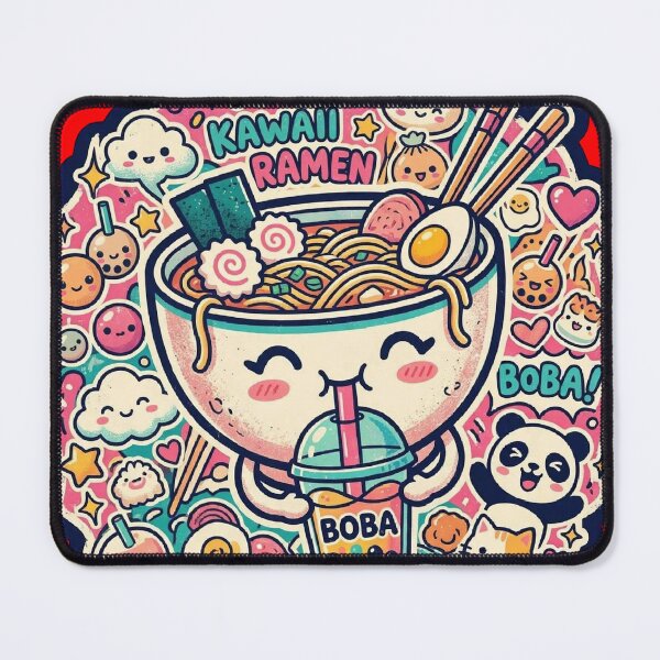 Item preview, Kawaii Ramen Bowl - Cute Boba Anime Noodle Soup designed and sold by Fort Chiswell Trading Company.