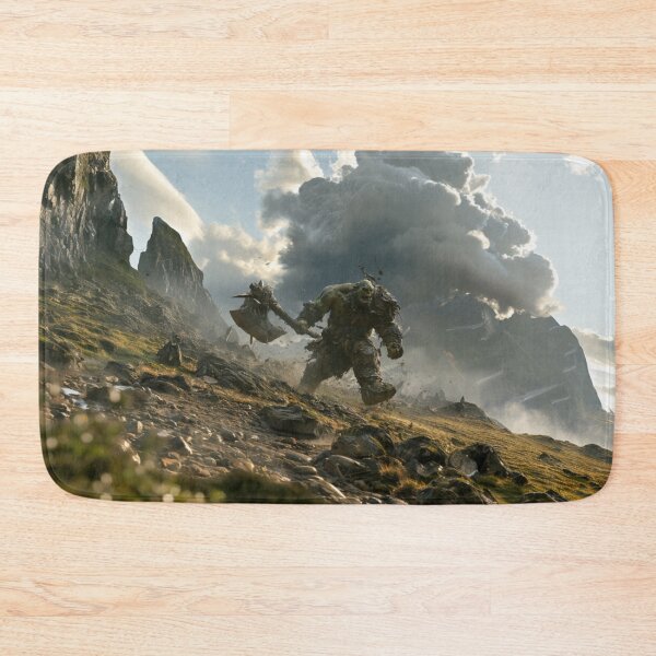 Item preview, A battle-hardened Orc charging across a rugged battlefield beneath dark storm clouds, Fantasy & Mythological Creatures designed and sold by CDC40.