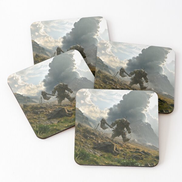 Item preview, A battle-hardened Orc charging across a rugged battlefield beneath dark storm clouds, Fantasy & Mythological Creatures designed and sold by CDC40.