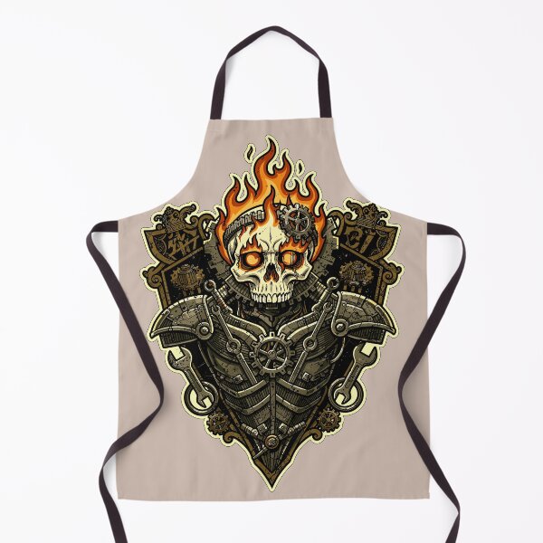 Item preview, Fiery Steampunk Skull Gear Emblem designed and sold by Romgora.
