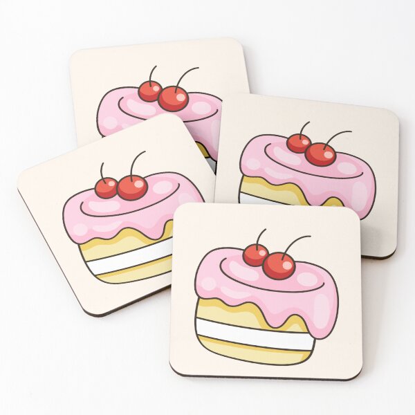 Item preview, Cute Kawaii Pink Cherry Cake Vector designed and sold by Porpor Artwork.