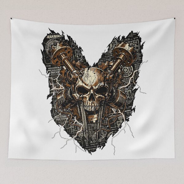Item preview, Chaotic Industrial Skull Abstract Grunge Art designed and sold by Romgora.