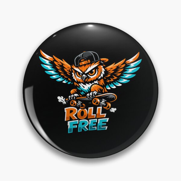 Item preview, Roll Free – Cool Skateboarding Owl Design designed and sold by ArtisticHeart21.