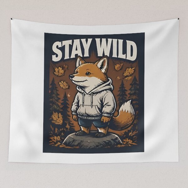 Item preview, Stay Wild Fox Hoodie – Autumn Nature Lover Gift designed and sold by Icareis-Studios.