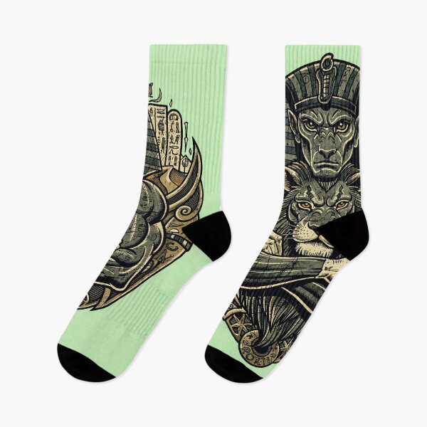 Item preview, Powerful Egyptian Lion Pharaoh Guardian Emblem designed and sold by Romgora.