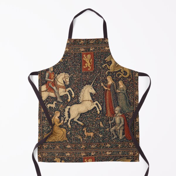 Item preview, Medieval tapestry art featuring knights, dragons, fair maidens and unicorns designed and sold by Vintage Designs +.