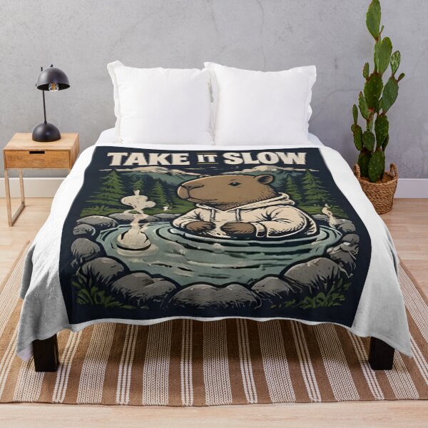 Item preview, Take It Slow Capybara Hoodie – Mindful Living Artwork designed and sold by Icareis-Studios.