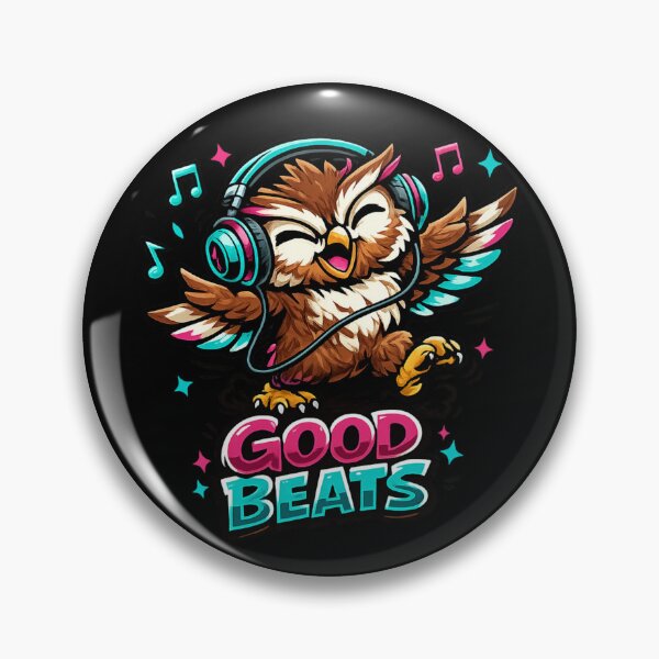 Item preview, Good Beats – Musical Owl Headphones Design designed and sold by ArtisticHeart21.