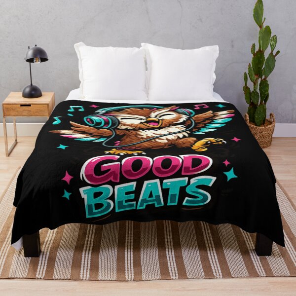 Item preview, Good Beats – Musical Owl Headphones Design designed and sold by ArtisticHeart21.