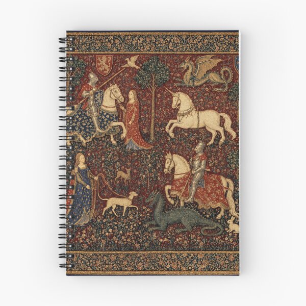 Item preview, Medieval tapestry art featuring knights, dragons, fair maidens and unicorns designed and sold by Vintage Designs +.