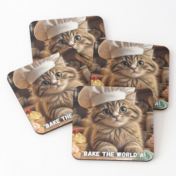 Item preview, Cute Cat Pastry Chef - Bake The World A Better Place designed and sold by SALVO180674.