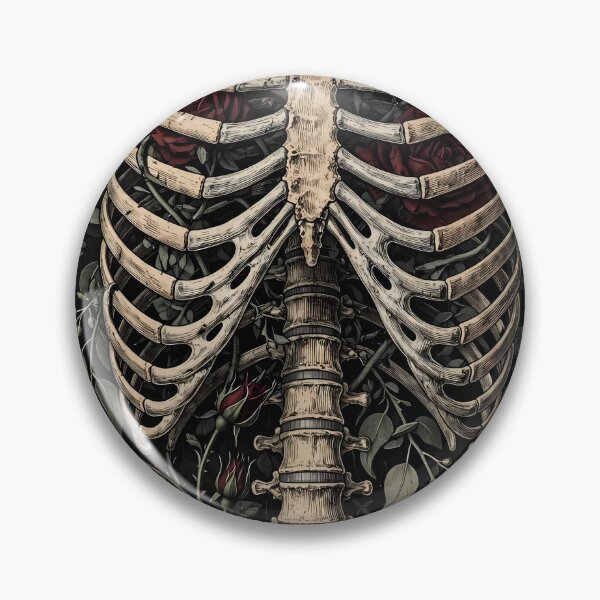 Item preview, Dark Academia Skeleton Ribcage with Red Roses Poster designed and sold by ihtashaminuk.