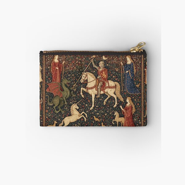 Item preview,  Medieval tapestry art featuring knights, dragons, fair maidens and unicorns designed and sold by Vintage Designs +.