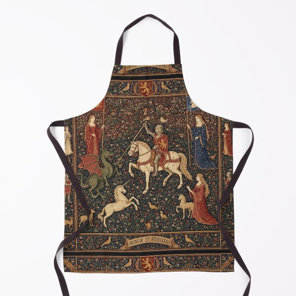 Item preview,  Medieval tapestry art featuring knights, dragons, fair maidens and unicorns designed and sold by Vintage Designs +.
