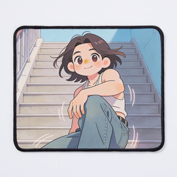 Item preview, Cute Casual Anime Girl in Baggy Jeans designed and sold by unboxedbyJuls.